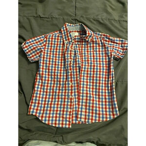 Crown & Ivy Kids Gingham Button-Up Shirt Size 5 Red White Blue